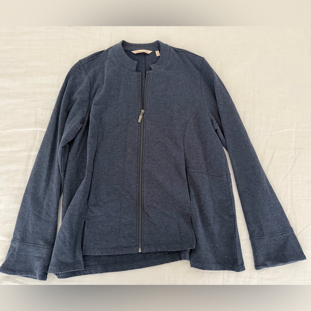 Soft Surroundings Blue Zip-Front Jacket